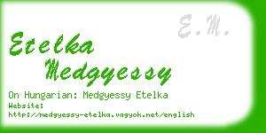 etelka medgyessy business card